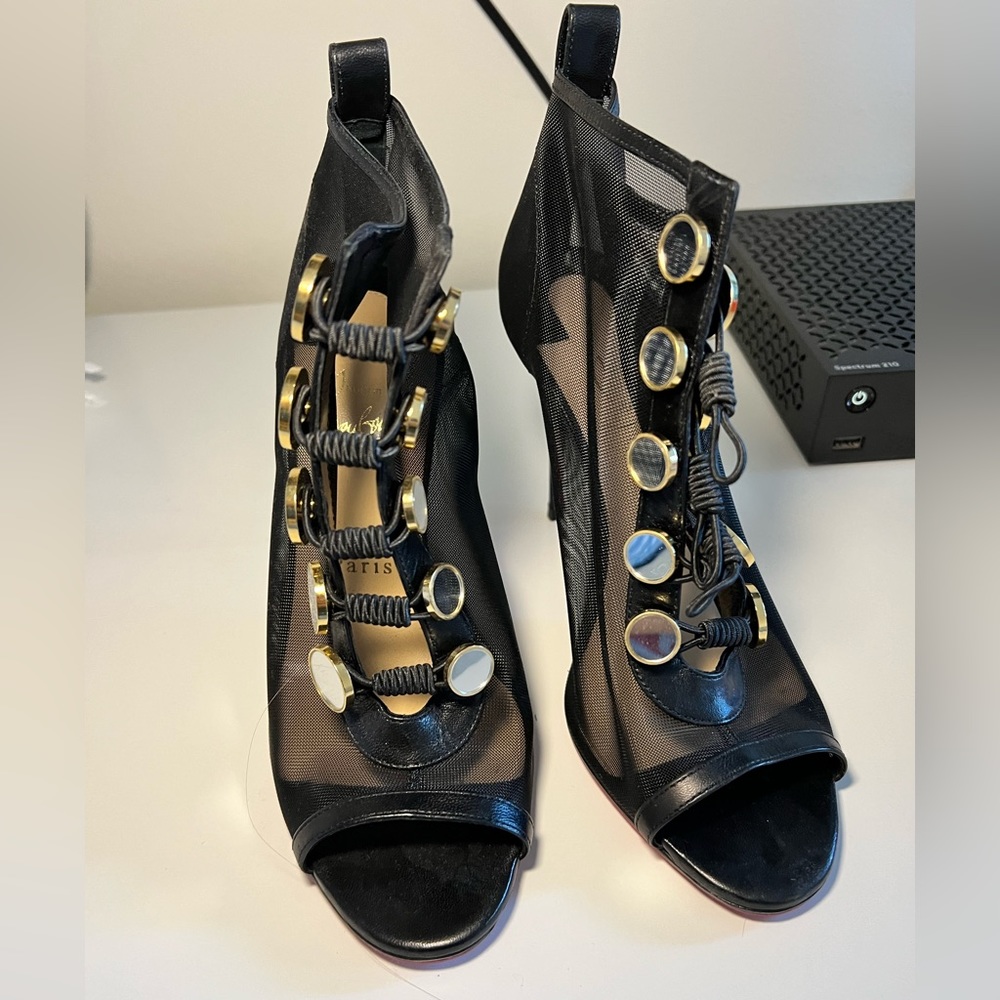 Black louboutin cage heel